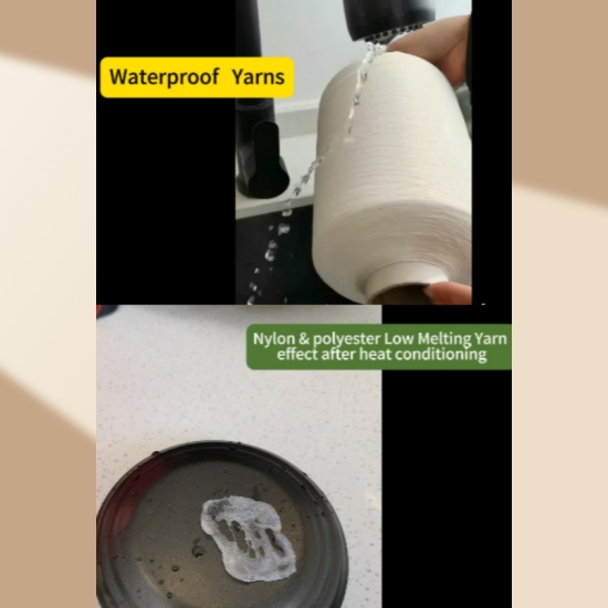 wasserfeste Garne und Garne mit niedrigem Schmelzpunkt
